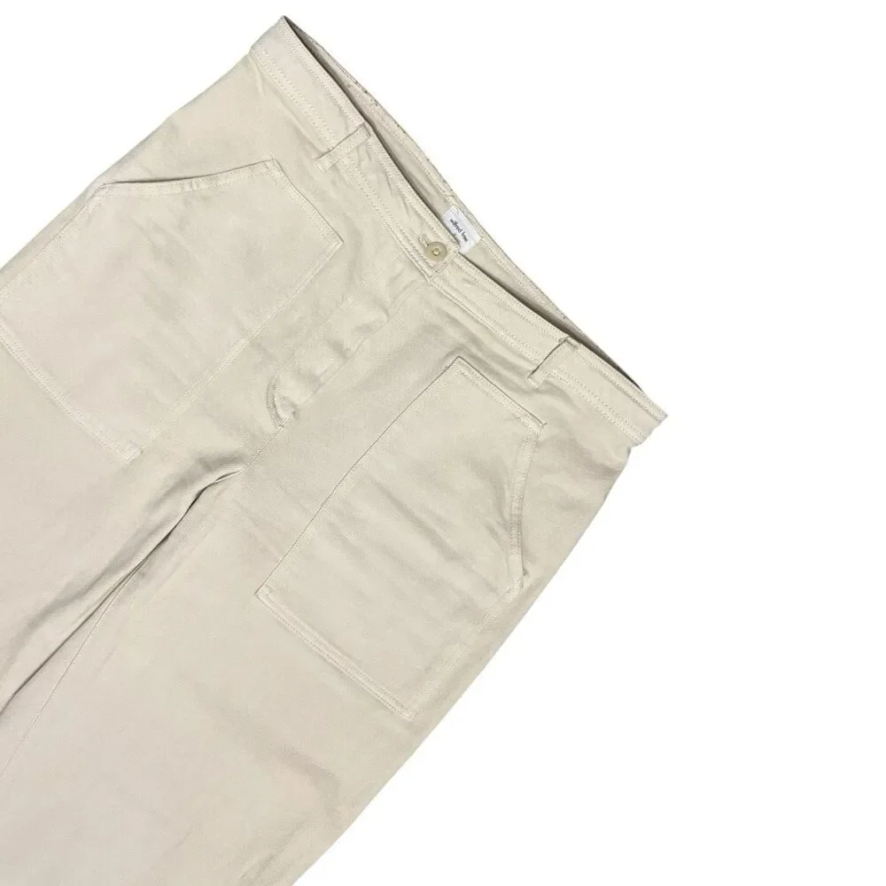 Wilfred Free Aritzia Modern Utility Straight Leg Women’s Pants Cream Sz 12 36x31